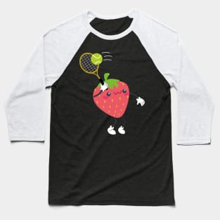 Strawberry playing tennis Baseball T-Shirt